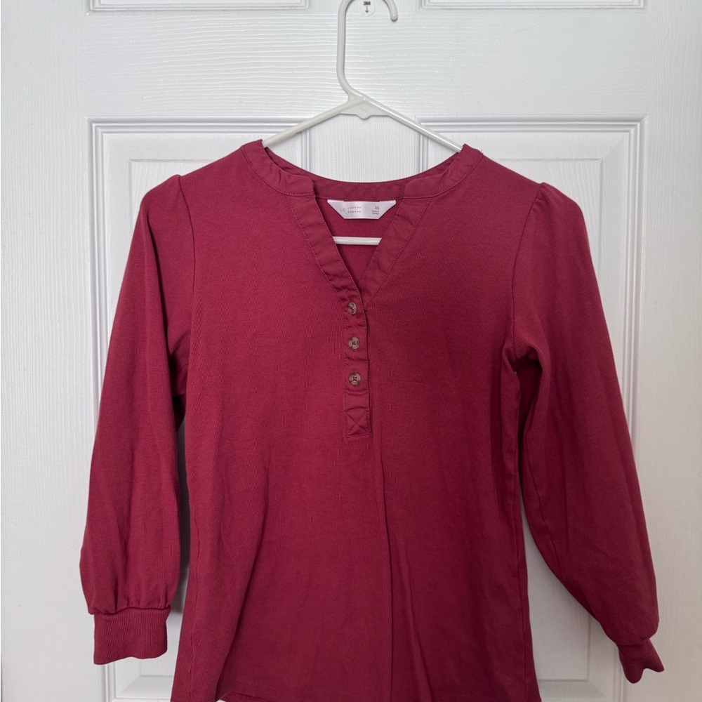 Lauren Conrad Burgundy Long Sleeve Top